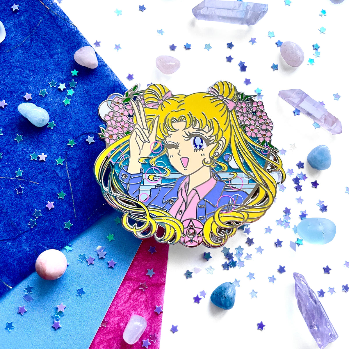 Shishido deals Creative Moon gaze enamel pin