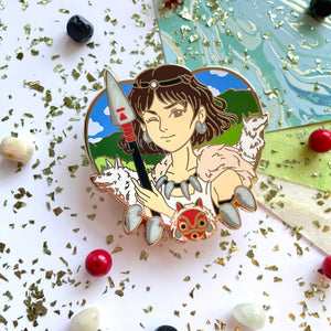 Wild Wolf Girl Enamel Pin