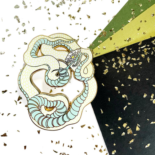 Snake / Hebi Traditional Tattoo Style • Enamel Pin