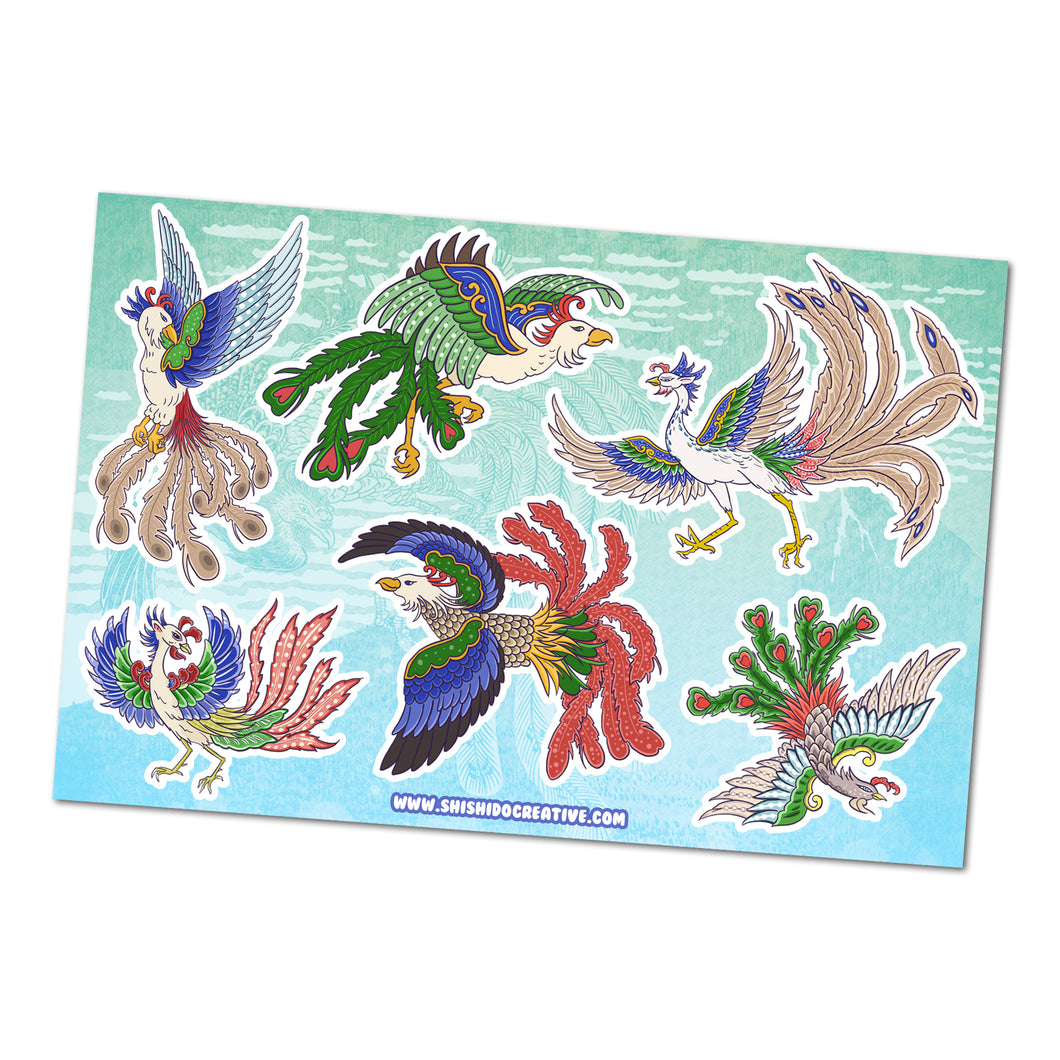 4x6 Phoenix / Hou-ou • Original Character Vinyl Sticker Sheet